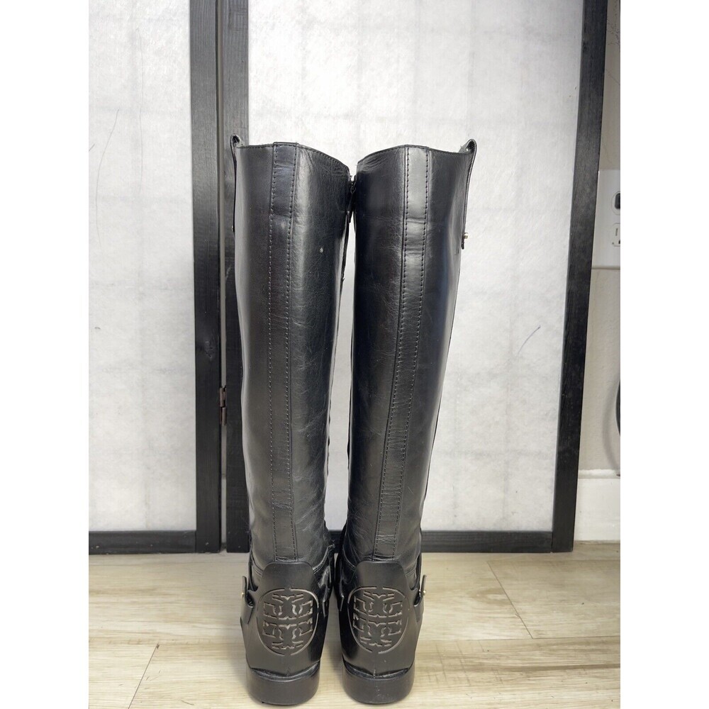 TORY BURCH COLTON LEATHER KNEE HIGH RIDING BOOTS. Size: 6.5 M